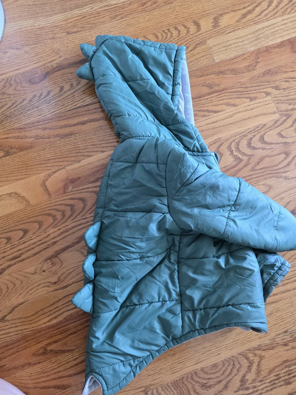 Kids Green Puffer Jacket with Hood